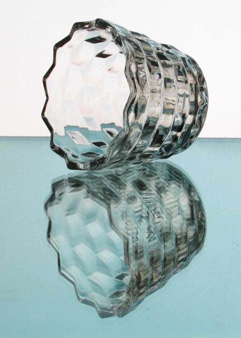 Hanging or Table Top Fostoria Style Candle Holder 3.5 x 2 7/8 Clear Glass HCH125