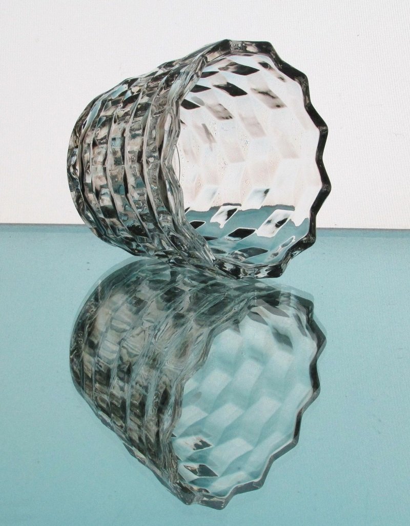Hanging or Table Top Fostoria Style Candle Holder 3.5 x 2 7/8 Clear Glass HCH125