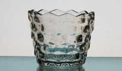 Hanging or Table Top Fostoria Style Candle Holder 3.5 x 2 7/8 Clear Glass HCH125