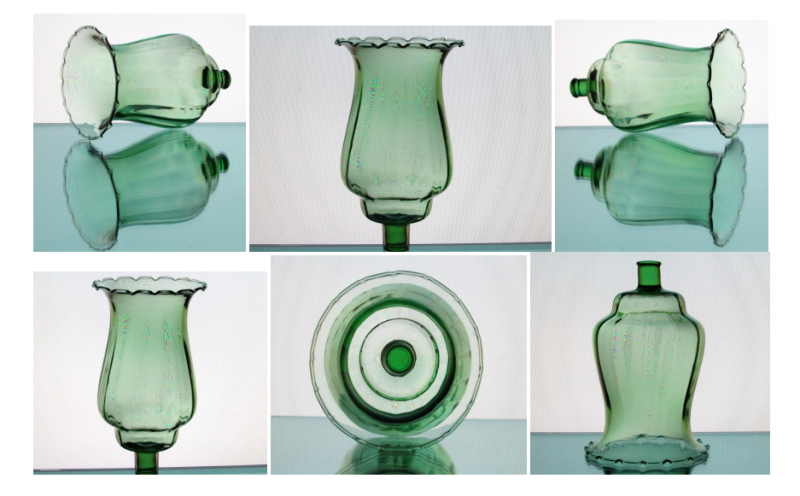 Home Interiors Peg Votive Candle Holder Pale Green Crimped 1195-1