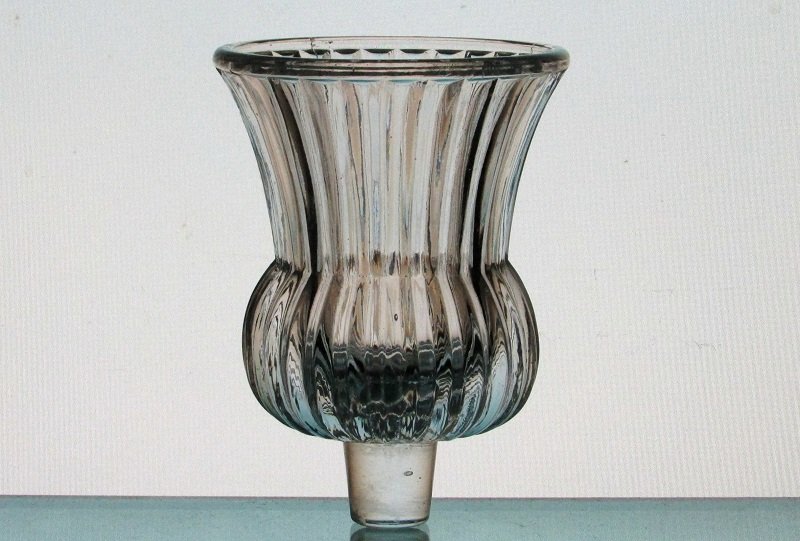 Peg Votive Candle Holder Ridged Crystal Flared Rim Clear Partylite