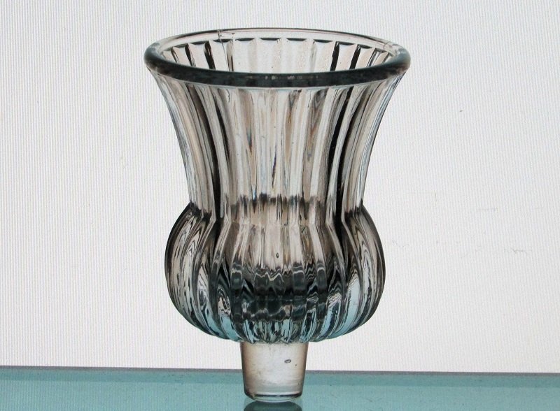 Peg Votive Candle Holder Ridged Crystal Flared Rim Clear Partylite