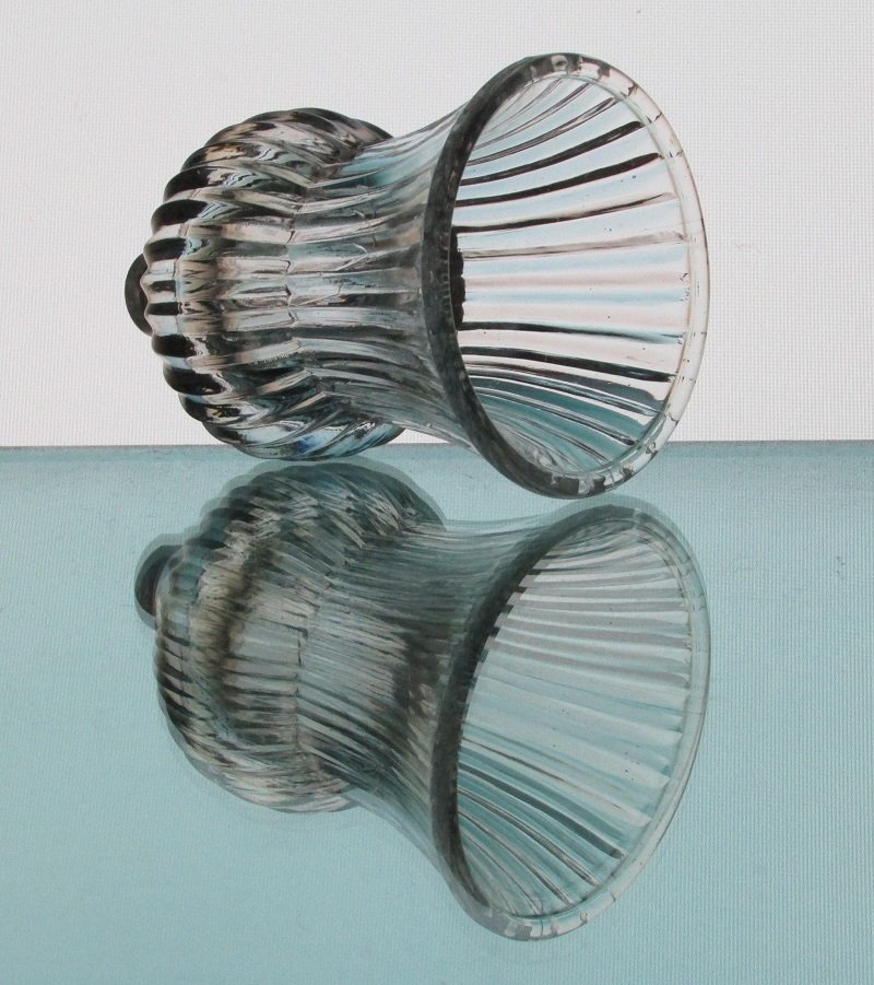 Peg Votive Candle Holder Ridged Crystal Flared Rim Clear Partylite
