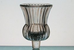 Peg Votive Candle Holder Ridged Crystal Flared Rim Clear Partylite