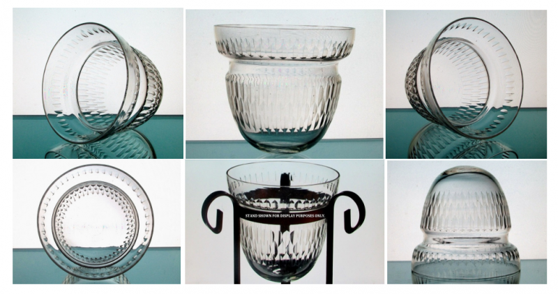 Hanging Candle Holder 5 x 5 5/8 Cinched with Beveled Design HCH131