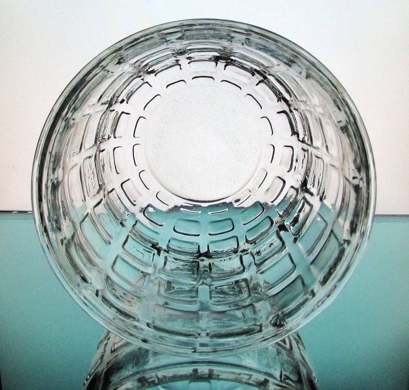 Heavy Glass Vase Candle Holder Pressed Blocks Clear