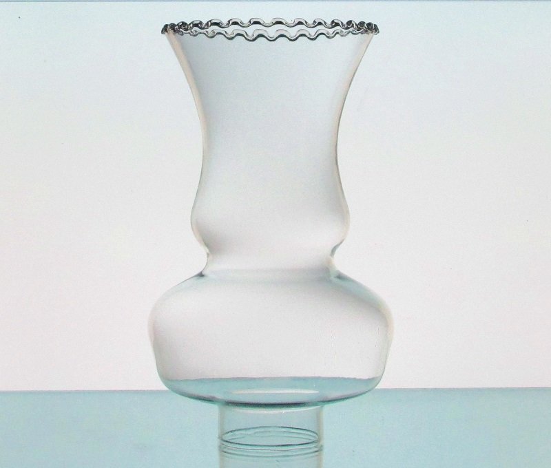 Glass Lamp Shade 1 7/8 fitter x 7.5 x 4 Clear Cinched Victorian with Crimped Rim