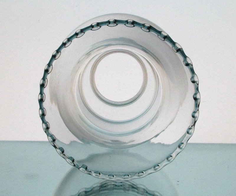 Glass Lamp Shade 1 7/8 fitter x 7.5 x 4 Clear Cinched Victorian with Crimped Rim