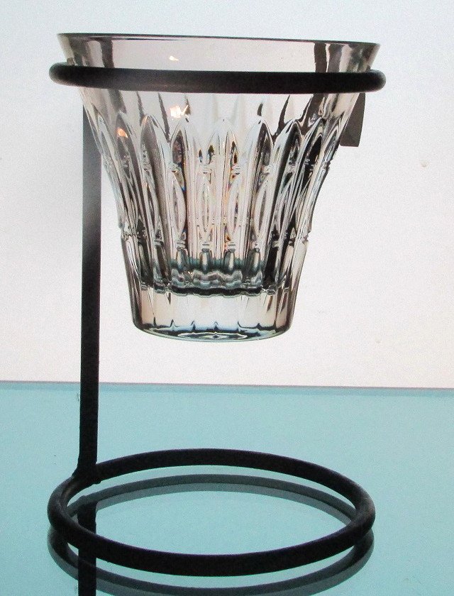 Hanging Candle Holder Crystal Cut Swords Heavyweight 4 1/8 x 3.75 HCH141 Stand shown for display only. Stand Not included.