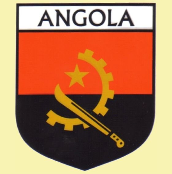 Image 0 of Angola Flag Country Flag Angola Decals Stickers Set of 3