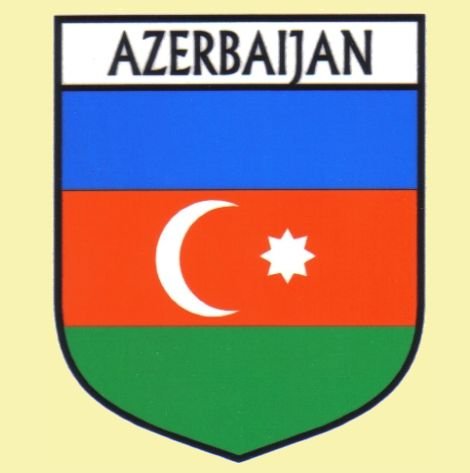 Image 0 of Azerbaijan Flag Country Flag Azerbaijan Decals Stickers Set of 3