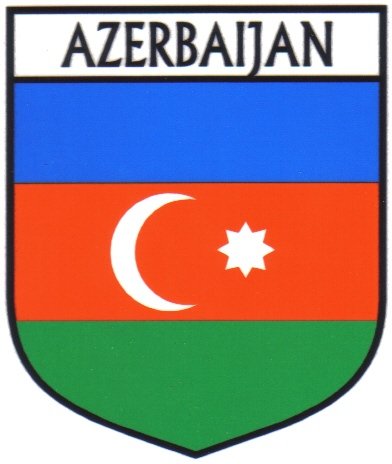 Image 1 of Azerbaijan Flag Country Flag Azerbaijan Decals Stickers Set of 3