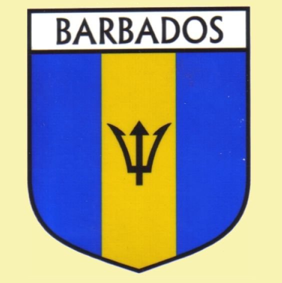 Image 0 of Barbados Flag Country Flag Barbados Decal Sticker