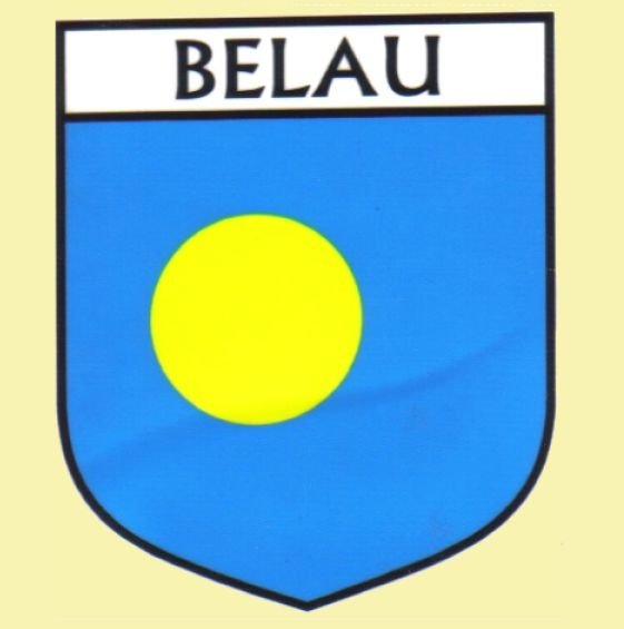 Image 0 of Belau Flag Country Flag Belau Decals Stickers Set of 3