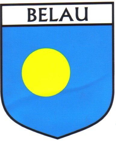 Image 1 of Belau Flag Country Flag Belau Decals Stickers Set of 3