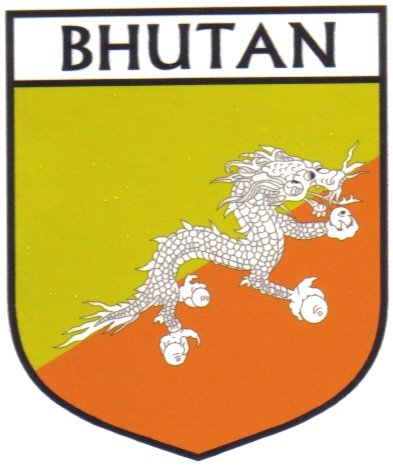 Image 1 of Bhutan Flag Country Flag Bhutan Decals Stickers Set of 3
