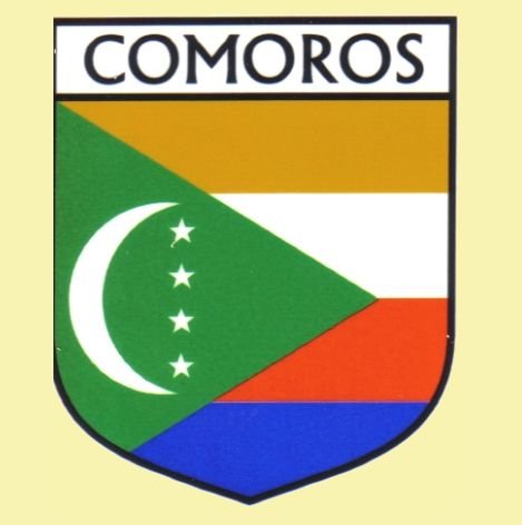 Image 0 of Comoros Flag Country Flag Comoros Decals Stickers Set of 3
