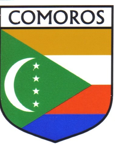 Image 1 of Comoros Flag Country Flag Comoros Decals Stickers Set of 3