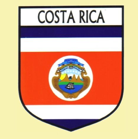 Image 0 of Costa Rica Flag Country Flag Costa Rica Decal Sticker