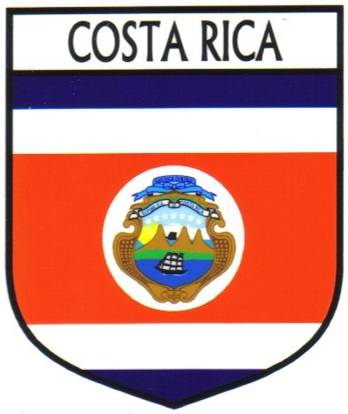 Image 1 of Costa Rica Flag Country Flag Costa Rica Decals Stickers Set of 3