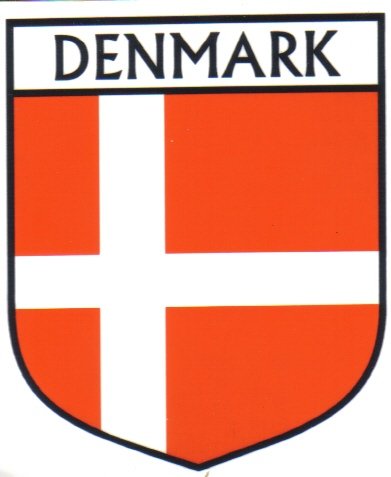 Image 1 of Denmark Flag Country Flag Denmark Decals Stickers Set of 3