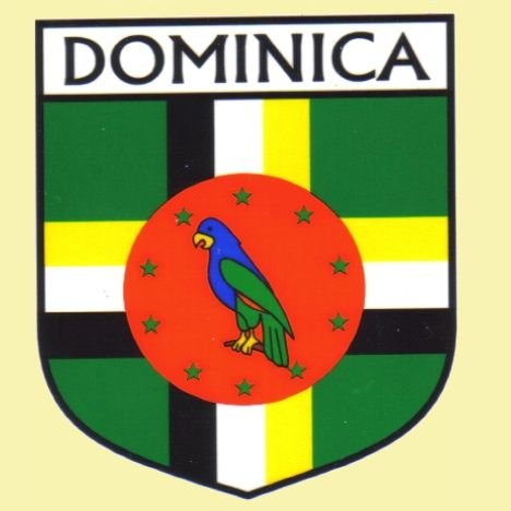 Image 0 of Dominica Flag Country Flag Dominica Decals Stickers Set of 3