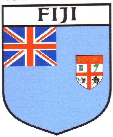 Image 1 of Fiji Flag Country Flag Fiji Decals Stickers Set of 3