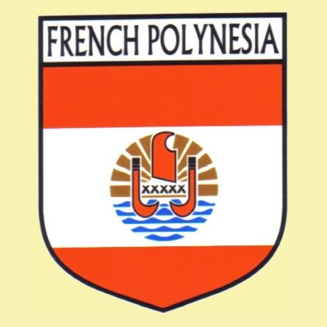 Image 0 of French Polynesia Flag Country Flag French Polynesia Decals Stickers Set of 3