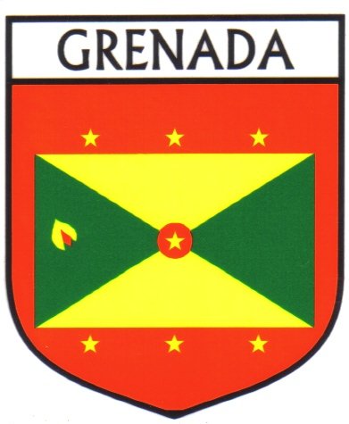 Image 1 of Grenada Flag Country Flag Grenada Decals Stickers Set of 3
