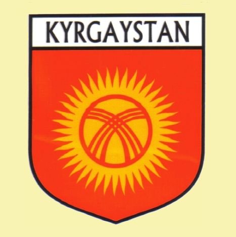 Image 0 of Kyrgaystan Flag Country Flag Kyrgaystan Decals Stickers Set of 3