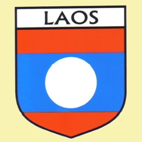 Image 0 of Laos Flag Country Flag Laos Decal Sticker