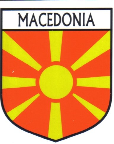 Image 1 of Macedonia 2 Flag Country Flag Macedonia 2 Decals Stickers Set of 3