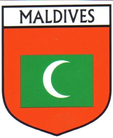 Image 1 of Maldives Flag Country Flag Maldives Decals Stickers Set of 3