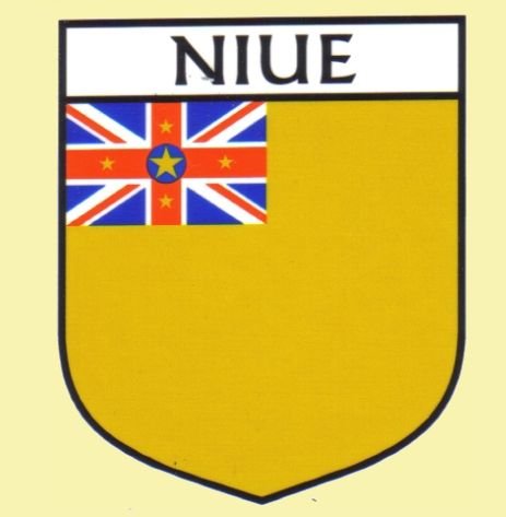 Image 0 of Niue Flag Country Flag Niue Decals Stickers Set of 3