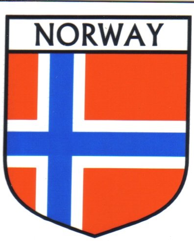 Image 1 of Norway Flag Country Flag Norway Decals Stickers Set of 3
