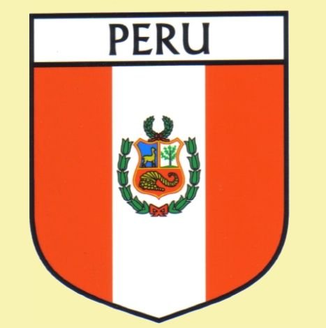 Image 0 of Peru Flag Country Flag Peru Decal Sticker