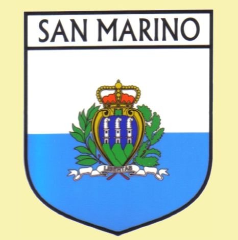 Image 0 of San Marino Flag Country Flag San Marino Decals Stickers Set of 3