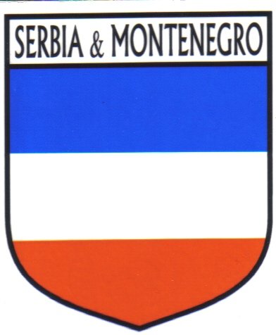 Image 1 of Serbia & Montenegro Flag Country Flag Serbia & Montenegro Decal Sticker