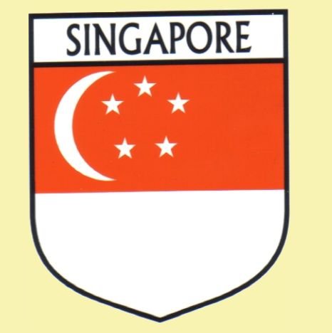 Image 0 of Singapore Flag Country Flag Singapore Decals Stickers Set of 3