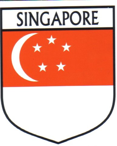 Image 1 of Singapore Flag Country Flag Singapore Decals Stickers Set of 3