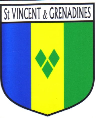 Image 1 of St Vincent & Grenadines Flag Country Flag St Vincent Decals Stickers Set of 3