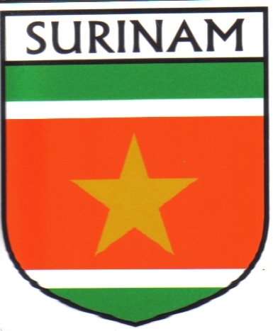 Image 1 of Surinam Flag Country Flag Surinam Decals Stickers Set of 3