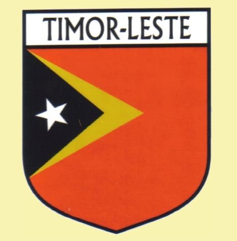 Image 0 of Timor-Leste Flag Country Flag Timor-Leste Decals Stickers Set of 3