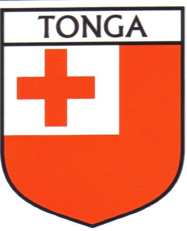 Image 1 of Tonga Flag Country Flag Tonga Decals Stickers Set of 3