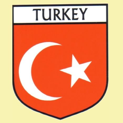 Image 0 of Turkey Flag Country Flag Turkey Decals Stickers Set of 3