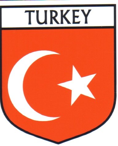 Image 1 of Turkey Flag Country Flag Turkey Decals Stickers Set of 3