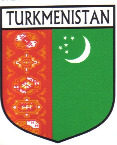 Image 1 of Turkmenistan Flag Country Flag Turkmenistan Decals Stickers Set of 3