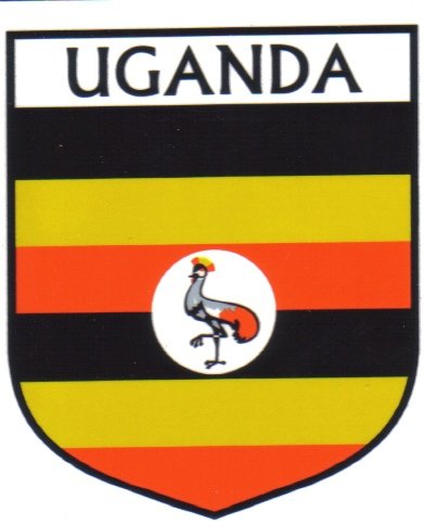 Image 1 of Uganda Flag Country Flag Uganda Decals Stickers Set of 3