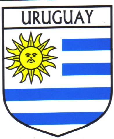 Image 1 of Uruguay Flag Country Flag Uruguay Decals Stickers Set of 3