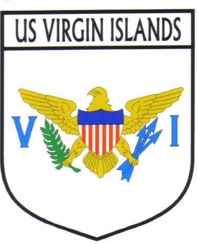Image 1 of US Virgin Islands Flag Country Flag US Virgin Islands Decals Stickers Set of 3